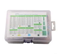 Bulevisiter Electronic Components Kit for DIY Projects, 1818Pcs with Monolithic Capacitor Resistors, 3mm/5mm LED Diodes, PCB Board, Resistors, Transistors, Capacitors,(0)