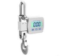 Bulevisiter Electronic Crane Scale with LCD Display 500kg Range Aluminum Alloy Shell for Metal Industry Portable Hook Scale with kg/lb/N Unit Conversion(White)