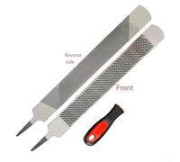 Bulevisiter Farrier Rasp File for Horse Trimming and Horseshoe Repair, 14 Inch Metal Rasp Tool for Equestrian Supplies, Red and Silver(A)