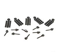 Bulevisiter Fishing Hook Stop Beads and Boilies Bait Screws Set, 50pcs Carp Rig Stoppers with 20pcs Copper ABS Screw Pegs for CHOD and Ronnie Rig Presentations(A)