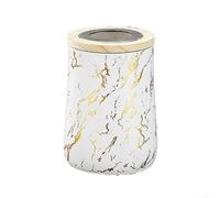 Bulevisiter Food-Grade Stainless Steel Airtight Storage Jar with Clear Glass View Lid, Keeps Coffee, Tea, Sugar Cubes Fresh, Multi-Use Kitchen Canister for Dry Goods,(White gold)