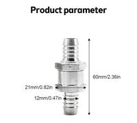 Bulevisiter Fuel Non Return Check Valve 6/8/10/12mm Aluminium Alloy for Petrol Oil Lines Compatible with Carburetor Low-Pressure Fuel Systems(12mm)