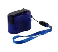 Bulevisiter Hand Crank USB Charger Generator Manual Dynamo Power Source for Mobile Phones Digital Devices Travel Outdoor Activities with LED Light(Blue)