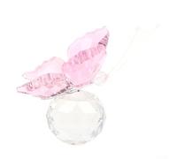 Bulevisiter Handcrafted K9 For Crystal Butterfly Figurine Decorative Glass Ornaments for Home Garden D谷cor, Meaning of Joy Change and Potential(Pink)