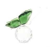 Bulevisiter Handcrafted K9 For Crystal Butterfly Figurine Decorative Glass Ornaments for Home Garden D谷cor, Meaning of Joy Change and Potential(Green)