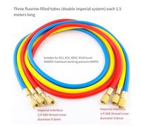 Bulevisiter Hydraulic Manifold | 600psi Working Pressure | 4-Layer Reinforced Rubber | BSPT 1/4 Inch | for R22, R410A, R134A Filling Pipe(1.5 meters)