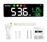 Bulevisiter Indoor Sound Level Meter with Digital Decibel Tester, 30-130dB Range, Wall-Mounted Noise for Environment Quality, Large Display, ABS Material, 3.7V(B)