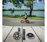 Bulevisiter Kids For Bike Training Wheels for 14 16 20 Inch Bicycles - Black PU Flashing Balance Wheels with Magnetic Luminescence, No Batteries Required,(12 inch)