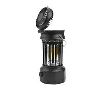 Bulevisiter LED Camping Lantern with Fan, 250LM Portable Tent Light & Folding 90° Blade Fan, USB-C Rechargeable 1200mAh Battery, ABS + Chrome-Plated Iron for Outdoor(Black)
