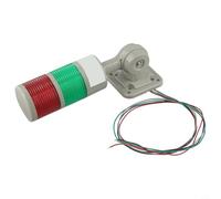 Bulevisiter LED Signal Tower Stack Light Column with Rotatable Base, 110V-220V AC, IP54 Rated Dust Moisture Resistant, Built-in Buzzer Alarm, Red Orange Green(2-Level with Buzzer)