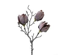 Bulevisiter Low-Maintenance Artificial Flowers for Home D谷cor, Fabric Magnolia Bouquets with Lifelike Elegance, For Ideal for Living Room, Office or Event Styling(Dark brown)
