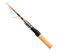 Bulevisiter Mini Fishing Rod 1.5m Ultralight 65g Carbon Fiber Telescopic Portable for Trout and Small Fish, Sensitive Smooth Action, Folded Length 35cm(150cm)