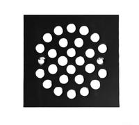 Bulevisiter Modern Round & Square Floor Drain Cover, Stainless Steel Bathroom Shower Drain Grate, 10X10cm Screw Anti Clog For 4-14 Inch Drains(Square - black)