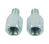 Bulevisiter Motorcycle Mirror Adapters 10mm Female Clockwise to 8mm Male Clockwise Thread, Chrome Pair Compatible with for Converting Handlebar Rearview Mirrors on Motorbikes