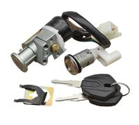 Bulevisiter Motorcycle Power Lock Switch for TBT110 Type, Full Vehicle Ignition Key Switch, Metal Black, Direct Replacement(full car locks)