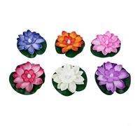 Bulevisiter Multicolor Floating Lotus Lanterns 6-Pack LED Sensor Night Lights for Outdoor Indoor Decor Garden Fish Tank Festival Use(A)
