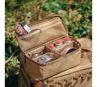 Bulevisiter Outdoor Cookware Storage Bag for Camping and Picnics, Waterproof Oxford Fabric with Removable Partition, 34 x 14 x 14 cm, Khaki