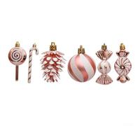 Bulevisiter Plastic Christmas Ornaments Set - 13 Piece Festive Candy Style Decorations in Assorted Colors Including Red, Gold, Silver for Holiday Season Tree and Home(For Pine Cone)
