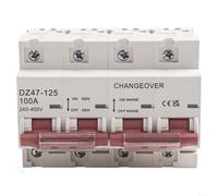Bulevisiter Power Transfer Switch,Power To Generator Change-over Switch Single-Phase 240-400V,4-Pole Transfer Switch DIN Rail Mount Electrical Equipment(100A)