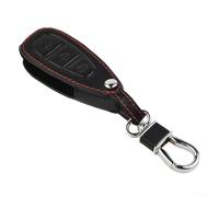 Bulevisiter PU Leather 3-Button Car Remote Key Cover Case Compatible with Fiesta, Focus, and Compatible with for Kuga, Black Protective Sleeve Compatible with for Scratch, Drop and