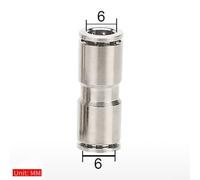 Bulevisiter Push to Connect Fitting for Air, Vacuum, Water - Nickel-Plated Copper Body with 304 Stainless Steel Locking Claws, 10 pcs, 4-16 mm OD, Silver(PU6)