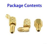 Bulevisiter R410a and R134a for HVAC Vacuum Adapter for Mini Split Systems, 1/4" Male to 5/16" Female SAE & 1/4" for Acme Female to 1/2" Male Bell Mouth, Brass Connectors for