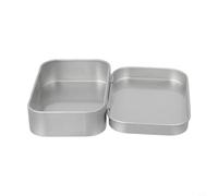 Bulevisiter Rectangular Metal Storage Box - For long lasting Tinplate Mini Container with Secure Seal, 95x60x20mm, For Ideal for Survival Kit, Travel Accessories, Camping and Outdoor(Silver)