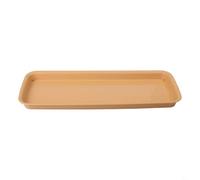 Bulevisiter Resin Plant Saucer Drip Tray with Thickened Bottom for Indoor and Outdoor Flower Pots, Gardening Projects and Family DIY Decoration, Rectangle Design in Beige(Brown XL)