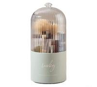 Bulevisiter Rotating Cosmetic Tube,Storage Box Plastic Cosmetic Storage Box Dust-proof Rotating Pen Holder Desktop Storage Makeup Brush Bucket Storage Dust-proof Rotating Makeup Tube(Green)
