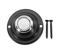 Bulevisiter Round Metal Doorbell Push Button, Weatherproof Doorbell Switch, Easy Install Black Wired Light Always On Waterproof Replacement for Home Front Door