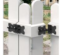 Bulevisiter Self Closing Gate Hinges Heavy Duty Adjustable Spring Tension Galvanized Steel Black Coating for Wooden Vinyl Fences 3.5 Inch 2 Pack(SKU)