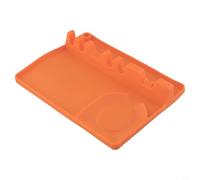 Bulevisiter Silicone Utensil Rest Holder for Kitchen Tools and Pot Lids with Drip Pad, Heat-Resistant Storage Stand for Spoons Spatulas Ladles,(Orange)