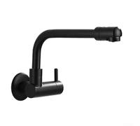 Bulevisiter Sink Extension Swivel Fitting for Mop Pool and Rural Pot, Wall Mounted Tap Connector with 360～ Rotation, All Copper Cold Water Fixture for Home Improvement(Black)