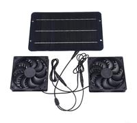 Bulevisiter Solar Panel Fan Kit, Portable Waterproof Dual Exhaust Fan, Solar Powered Dual Exhaust Fan For Small Chicken Coops, Greenhouses, Sheds