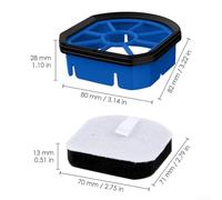 Bulevisiter Sponge Filter Set with Lid and 4 Mop Cloths for SpinWave+ 3887, Replacement Parts Compatible with 3764 37643 3885 3893 3898 Cordless Vacuum Cleaners