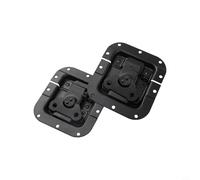 Bulevisiter Spring-Loaded Recessed Butterfly Latch, Heavy-Duty Metal Toggle Lock for Suitcases, Wooden & Aluminum Cases, 4.4 x 4. Inch, Black, 2-Pack