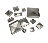 Bulevisiter Square Post Cap Pyramid Style Stainless Steel Fence Post Topper-Galvanized Column Cover Protection For Outdoor Posts Weather Resistant(10pcs 100mm)