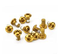 Bulevisiter Stainless Steel Disc Brake Bolts for M5 x 9mm For T25 For Torx Fasteners - 12 Pack Compatible with Mountain For Bike Components & Parts(Golden)