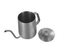 Bulevisiter Stainless Steel Gooseneck Kettle 600ml with Narrow Spout for Pour Over Hand Drip Coffee - Compatible with Camping, Home, Office and Cafe(Vintage 600ML)