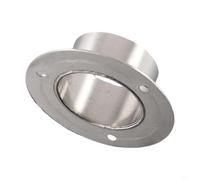 Bulevisiter Stainless Steel Handrail Bracket with Round Flange for 38mm or 51mm Diameter Pipe, Wall, Floor or Ceiling Mounted Rail Support for Wardrobe, Display Rack,(51mm)