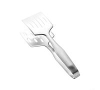 Bulevisiter Stainless Steel Serving Tongs with Spatula Design for Fish, Steak, and Grilling Food Handling, 27 x 10 cm, Secure Clamp for Buffets,(A)