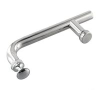 Bulevisiter Stainless Steel Shower Door Handle with Chrome Finish 145mm Center to Center 200mm Total Length Compatible with Glass Shower Doors
