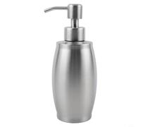 Bulevisiter Stainless Steel Soap Dispenser Bottle 350ml with Bent Nozzle for Shampoo Lotion and Shower Gel - Manual for Home & Hotel Bathroom Use