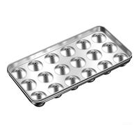 Bulevisiter Stainless Steel Spherical Ice Maker Ball Tray with Lid for Fruit, Wine and Ice Cream - 304 Round Bakeware for Home, Bar and Restaurant Use