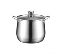 Bulevisiter Stainless Steel Stock Pot, 958g, Silver, With Lid, 22cm Depth x 17.3cm Width x 22cm Height, Suitable for All Stovetops
