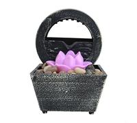 Bulevisiter Tabletop Fountain for Indoor Decor - USB/Battery-Powered Desktop Water Feature with Pebble Rock Design, ABS Construction, 115x115x170mm, Black (A)