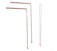 Bulevisiter Telescopic Water Finding Rods with 99.9% Copper Dowsing Pendulum - Metal Detector for Divination, Water Diversion, Lost Items Search, Energy Therapy