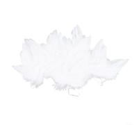 Bulevisiter White Vintage Feather Angel Wings Christmas Tree Ornament Set, 10 Pieces, for Holiday Party Home Wedding Decor, Various Sizes(16X14cm)