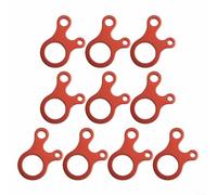 Bulevisiter Windproof Rope Buckle for Outdoor Tents and Camping - 10 Pack Aluminum Snail Buckle with 3-Hole Design, Anti-Slip Tent Draw Cord Tightener for Awnings,(red)