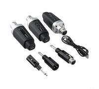 Bulevisiter Wireless microphone converter, XLR transmitter receiver set, 2.4GHz digital audio system for dynamic microphones, USB rechargeable, for lecture halls, music production,(1 in 2)